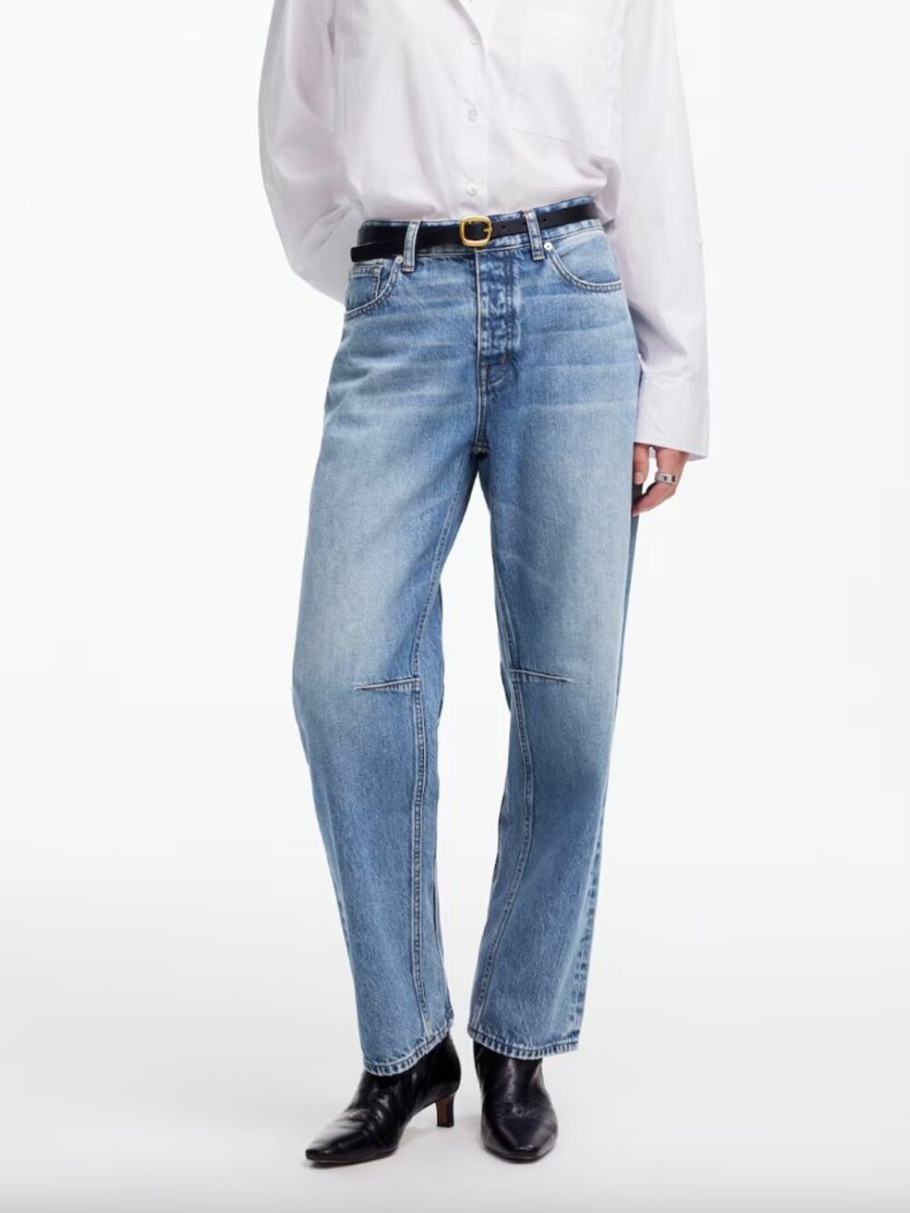 Madewell • The Darted Barrel Leg Loose Relaxed High Rise Jean Dobbins Wash • 27